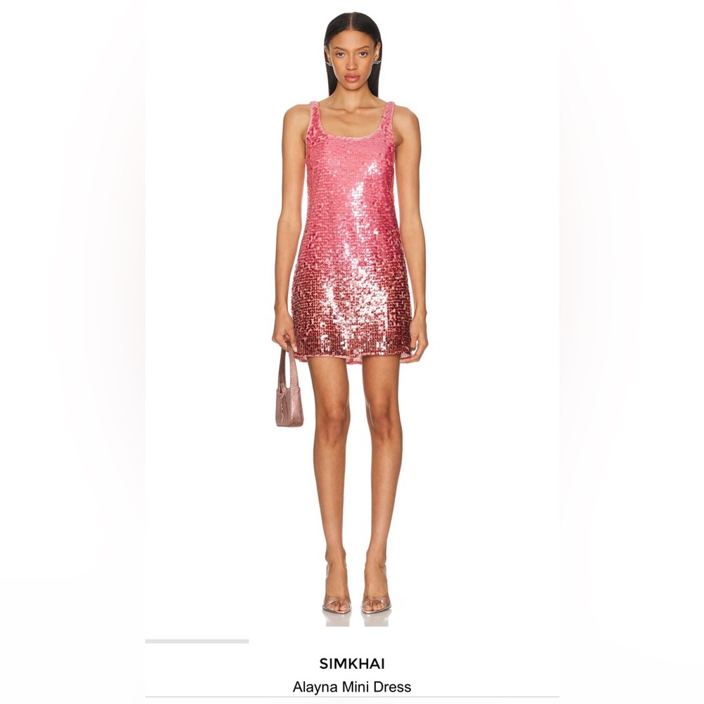Simkhai Pink Sequin Mini Dress